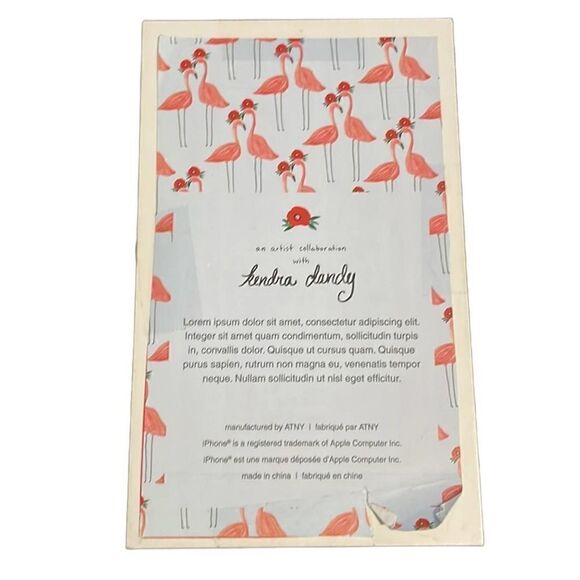 NEW Anthropologie Kendra Dandy Artist Flamingos IPhone Case 6/6s - Picture 4 of 5